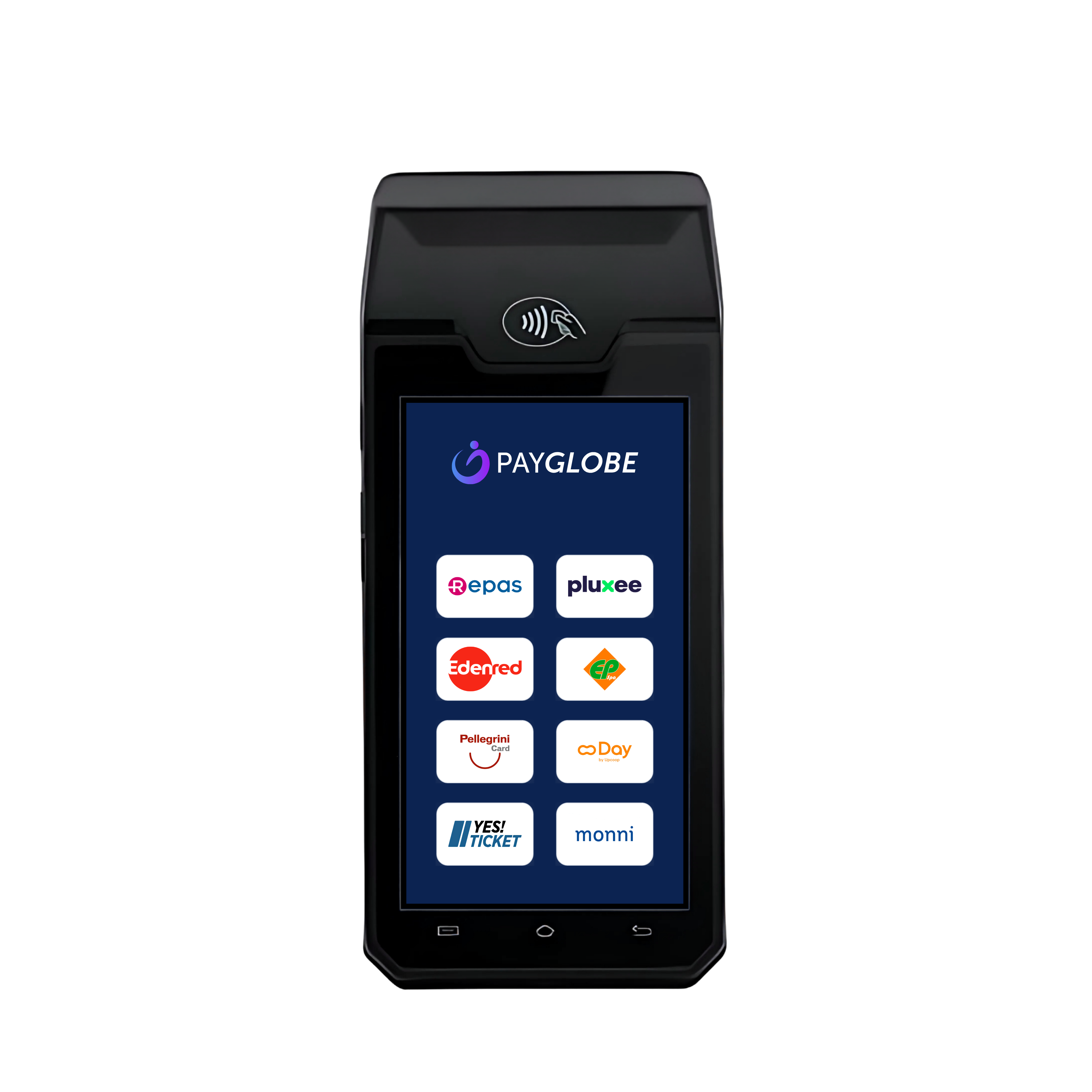 POS PayGlobe con app dei principali emettitori di buoni pasto